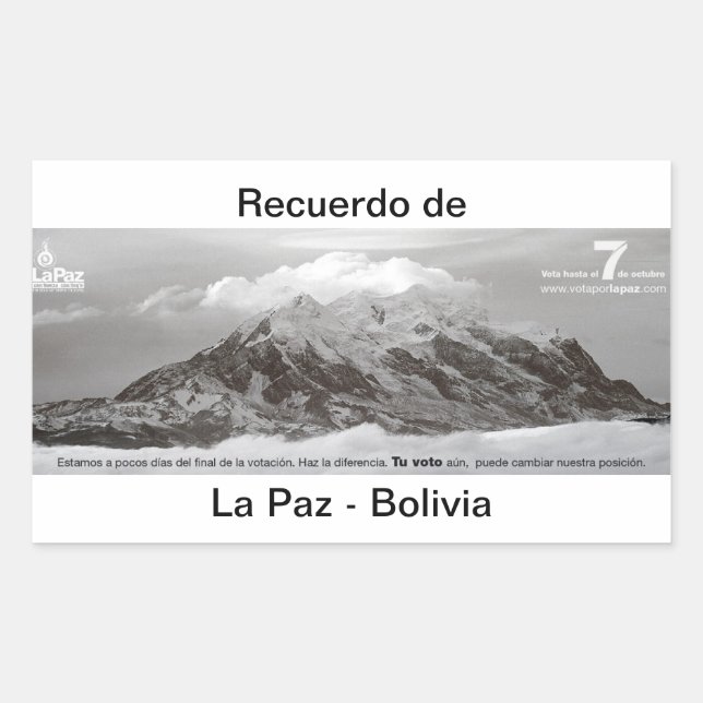 recuerdo de Las Paz Rectangular Sticker (Front)