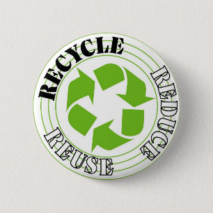 Recycle 6 Cm Round Badge