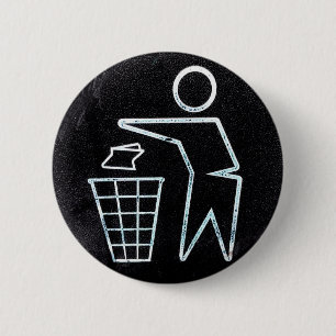 Recycle and Don't Litter 6 Cm Round Badge