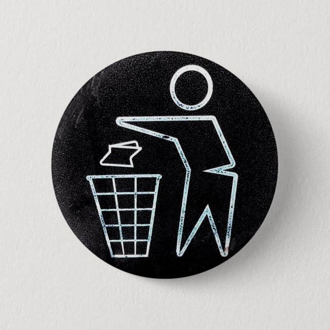 Recycle and Don't Litter 6 Cm Round Badge (Front)