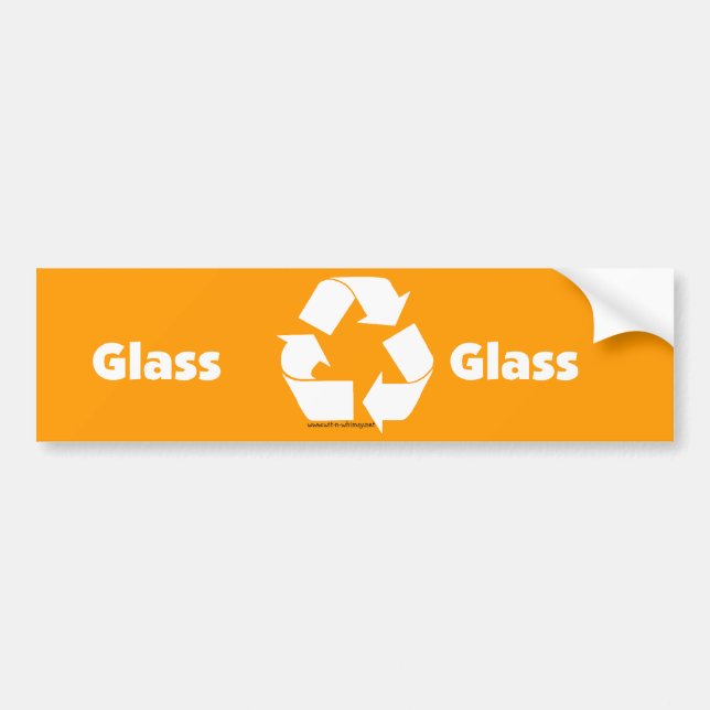 Recycle bin labels for glass with recycle symbol. (Front)