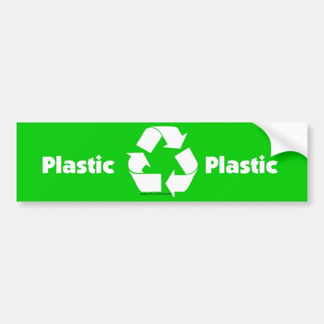 Recycle bin labels for plastic &  recycle symbol. (Front)
