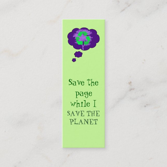 recycle bookmark mini business card (Front)