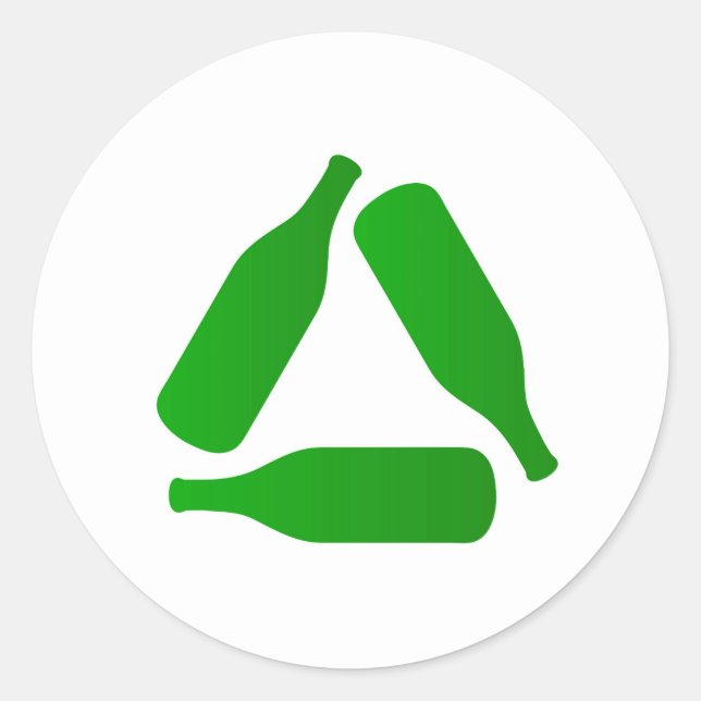 Recycle bottles classic round sticker (Front)