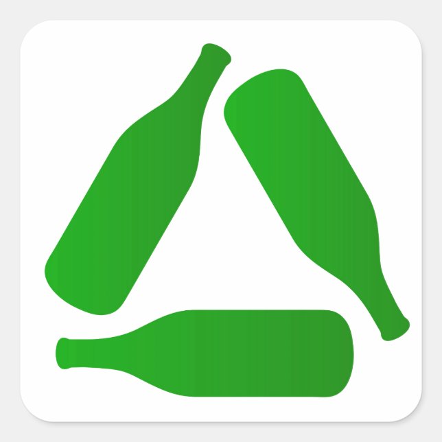 Recycle bottles square sticker (Front)