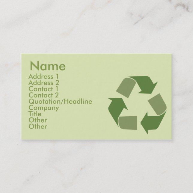 Recycle - Business Business Card (Front)