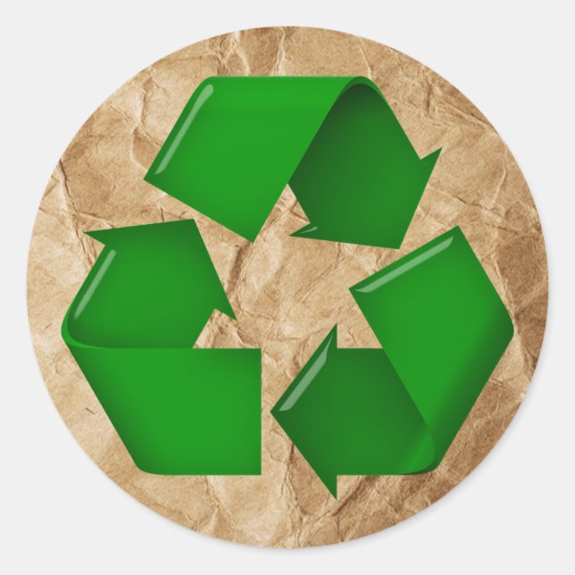 Recycle - Crumpled Paper Classic Round Sticker (Front)
