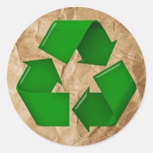 Recycle - Crumpled Paper Classic Round Sticker