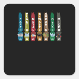 Recycle Garbage Square Sticker