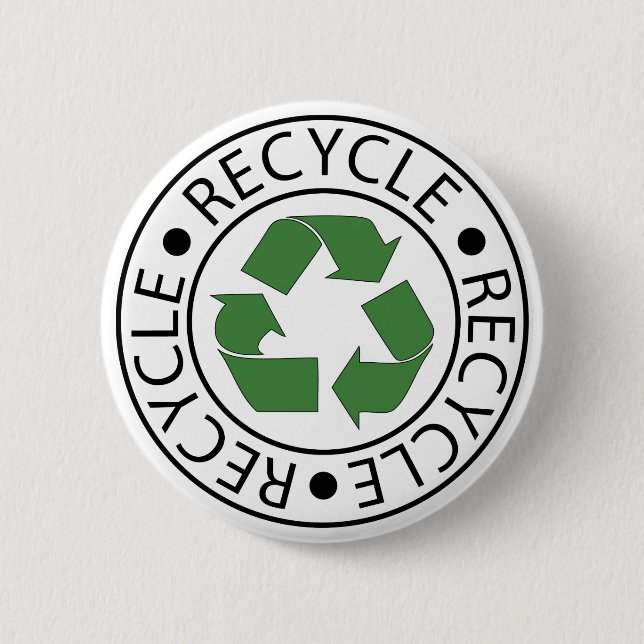 Recycle Green Ceter Logo 6 Cm Round Badge (Front)