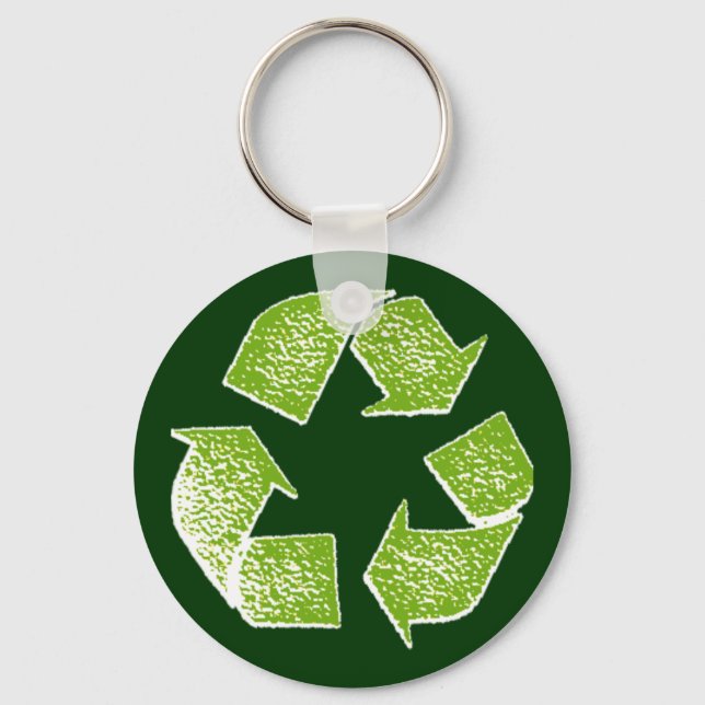 recycle green sign key ring (Front)