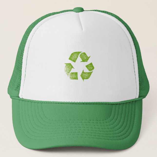 recycle green sign trucker hat (Front)