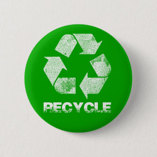 Recycle Green Vintage Button