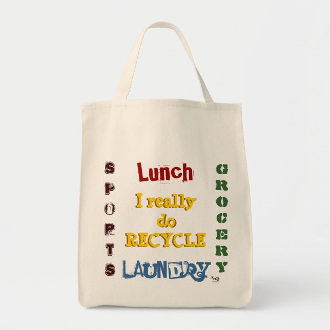 Recycle Grocery Tote Bag (Front)