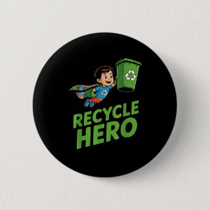 Recycle hero kids earth day 6 cm round badge