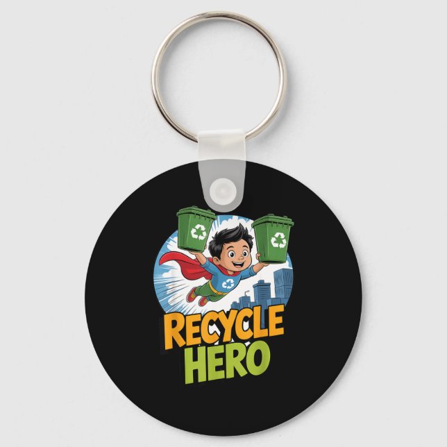 Recycle hero kids earth day  key ring (Front)