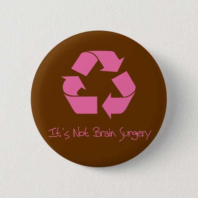 Recycle its Easy Pink 6 Cm Round Badge (Front)