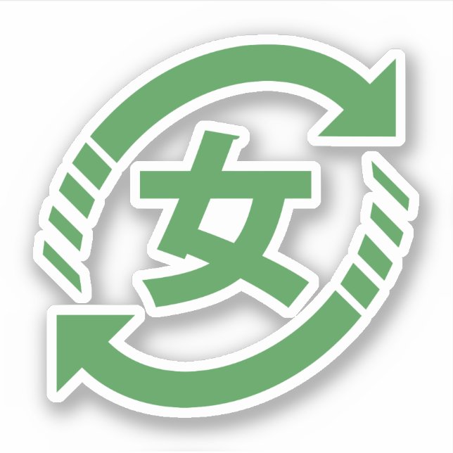 Recycle Japanese Girls | Kanji Nihongo Sign (Front)