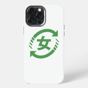 Recycle Japanese Girls Kanji Nihongo Sign iPhone 13 Pro Max Case