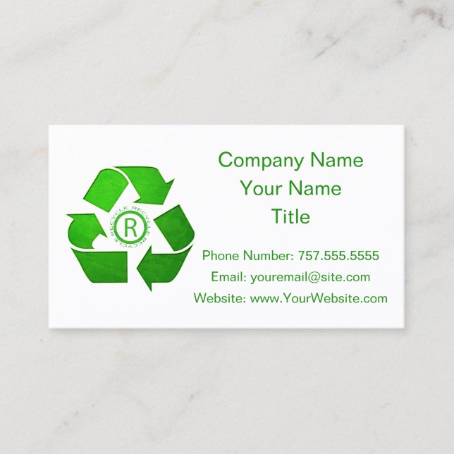 Recycle Logo by Shirley Taylor Business Card (Front)