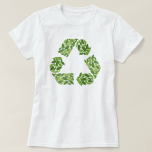 Recycle Logo made of green leaves T-Shirt
