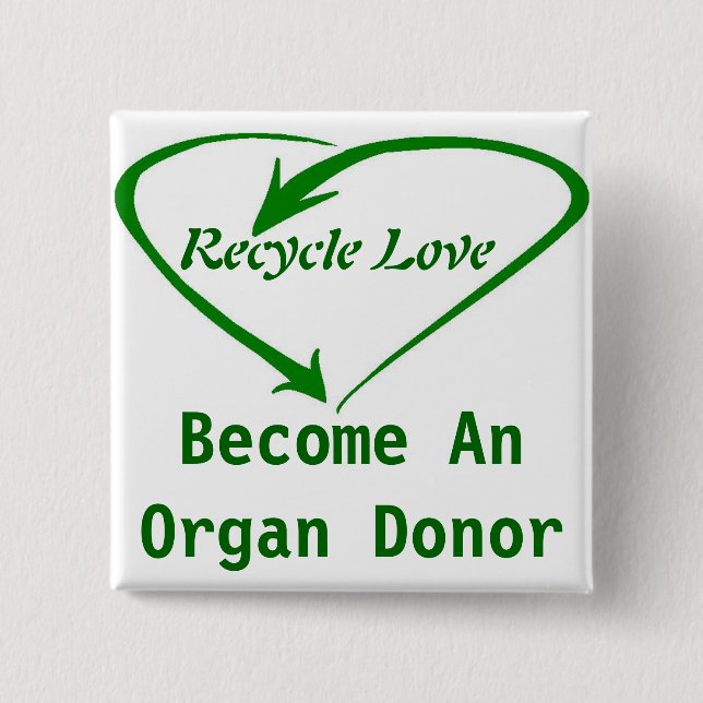 Recycle Love 15 Cm Square Badge (Front)