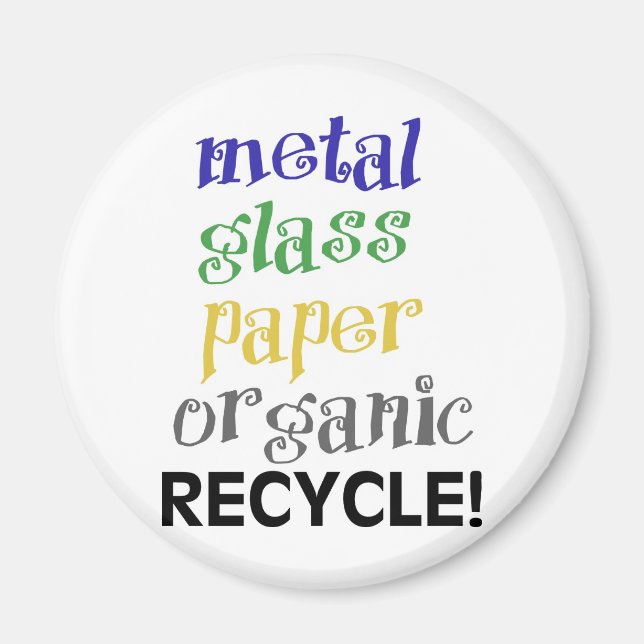 Recycle! Materials list! Magnet (Front)