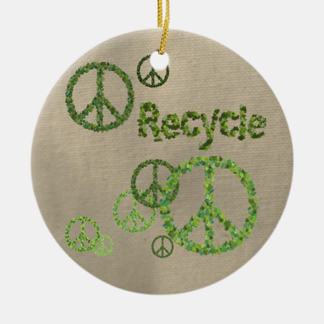 Recycle Peace Sign Ornament (Front)