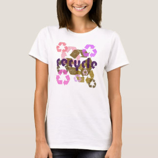 Recycle Pink & Brown Distressed Womens Shirt