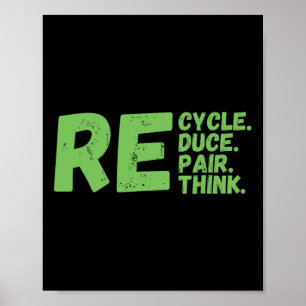 Recycle Reduce Repair Rethink Earth Day Activism  Poster