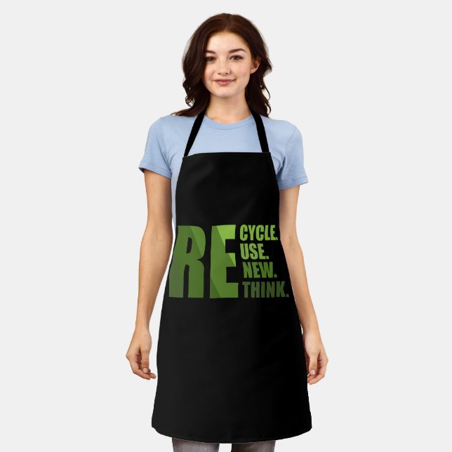 Recycle reduce reuse renew rethink apron (Worn)