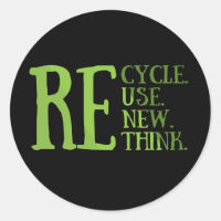 Recycle reduce reuse renew rethink