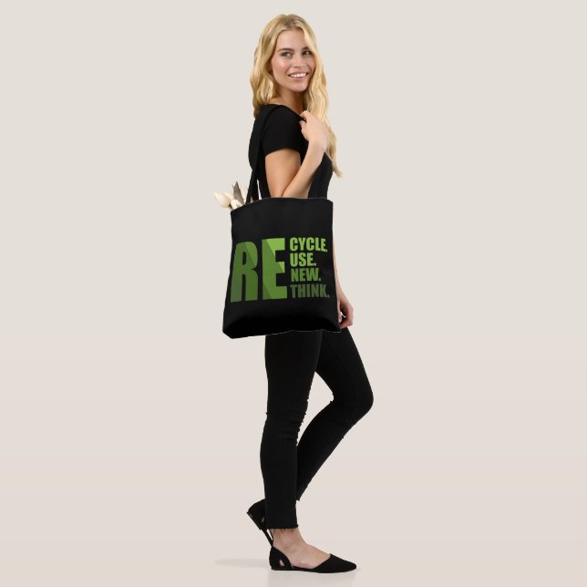 Recycle reduce reuse renew rethink tote bag (On Model)