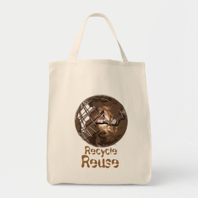 Recycle Reuse Grocery Tote Bag (Front)