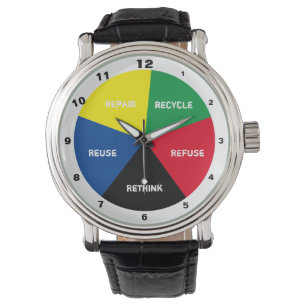 Recycle, ReUse, ReFuse, Rethink - Save Planet Time Watch