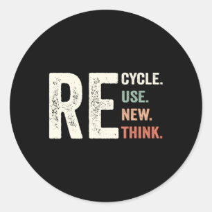 Recycle Reuse Renew Rethink Crisis Environmental A Classic Round Sticker