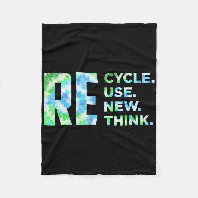 Recycle Reuse Renew Rethink Crisis Environmental A Fleece Blanket (Front)