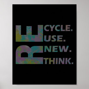 Recycle Reuse Renew Rethink Crisis Environmental A Poster