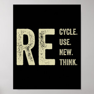 Recycle Reuse Renew Rethink Crisis Environmental A Poster