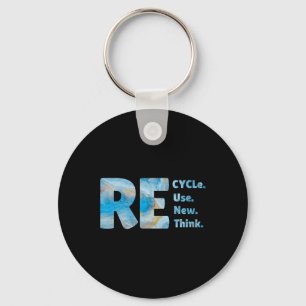 Recycle Reuse Renew Rethink Crisis Environmental E Key Ring