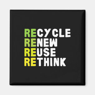 Recycle Reuse Renew Rethink Crisis Environmental E Magnet