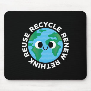 Recycle Reuse Renew Rethink Crisis Environmental E Mouse Pad