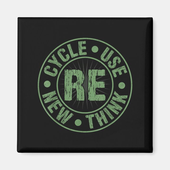 Recycle reuse renew rethink crisis environmental magnet (Front)