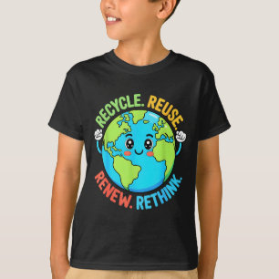 Recycle reuse renew rethink earth day boy toddler T-Shirt