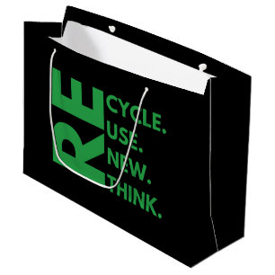 Recycle Reuse Renew Rethink Earth Day Environment Large Gift Bag