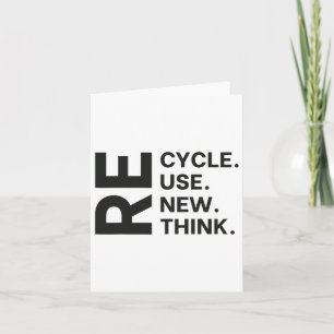 Recycle Reuse Renew Rethink Earth Day Environmenta Card