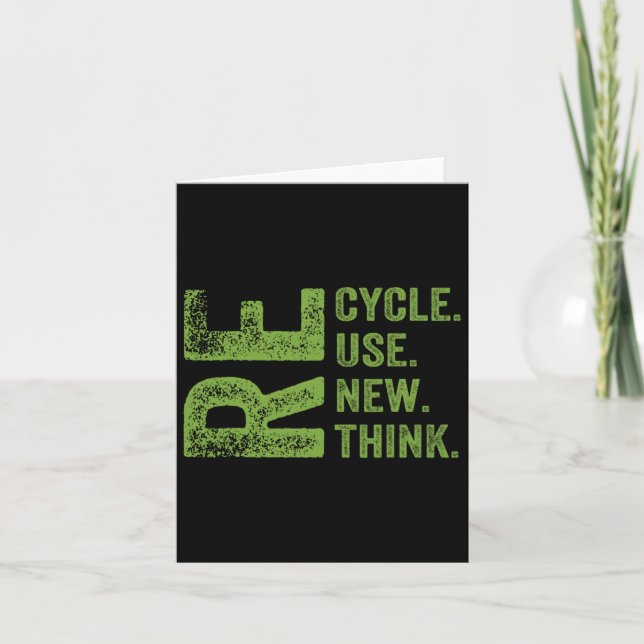Recycle Reuse Renew Rethink Earth Day Environmenta Card (Front)