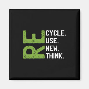 Recycle Reuse Renew Rethink Earth Day Environmenta Magnet