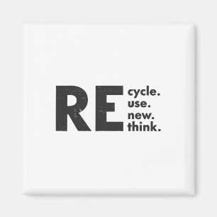 Recycle Reuse Renew Rethink Earth Day Environmenta Magnet