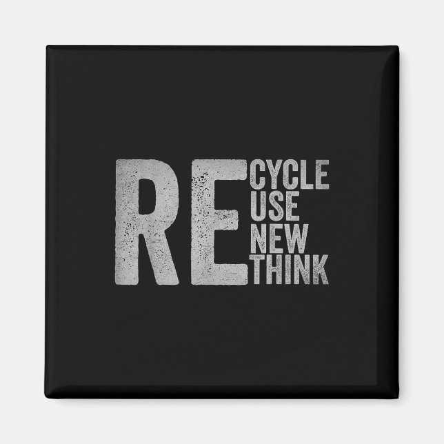 Recycle Reuse Renew Rethink Earth Day Environmenta Magnet (Front)